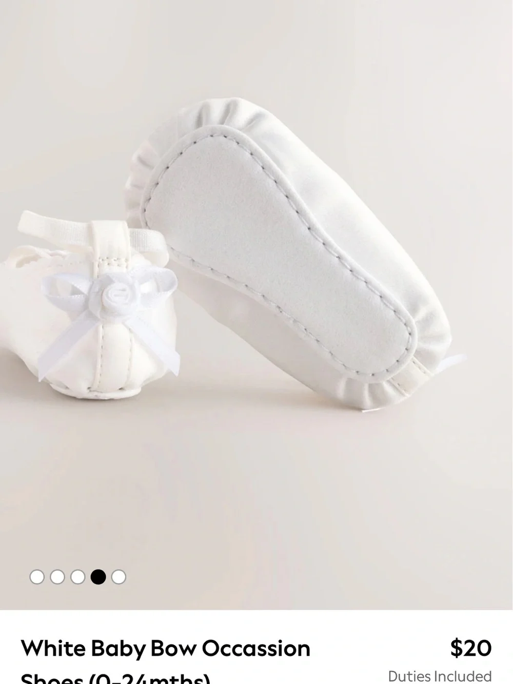 next White Baby Crisscross Bow Mary Jane Shoes